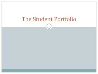 the student portfolio