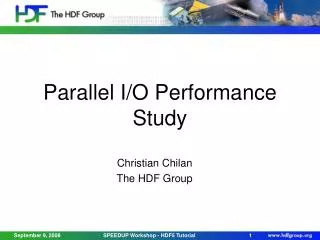 Parallel I/O Performance Study