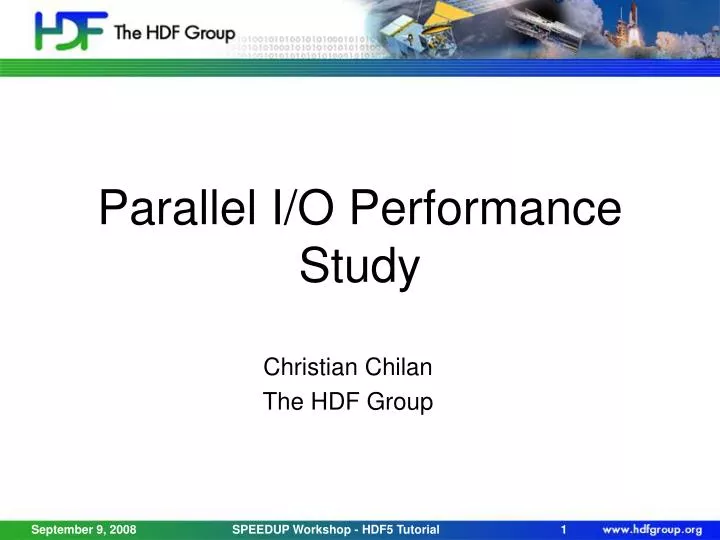 parallel i o performance study