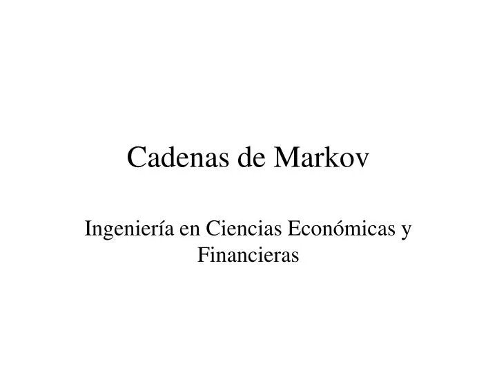 cadenas de markov