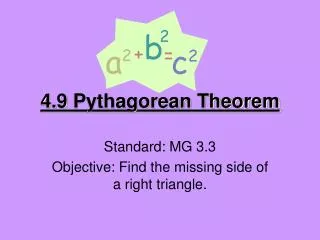 4.9 Pythagorean Theorem
