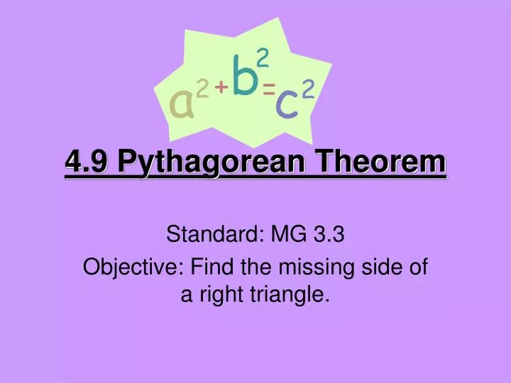 4 9 pythagorean theorem