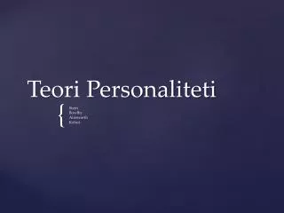 teori personaliteti