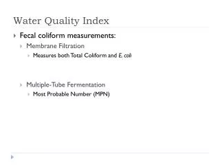 Water Quality Index