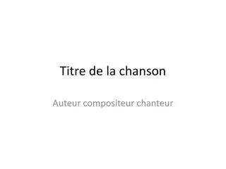 titre de la chanson