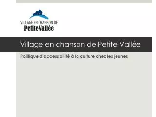 village en chanson de petite vall e