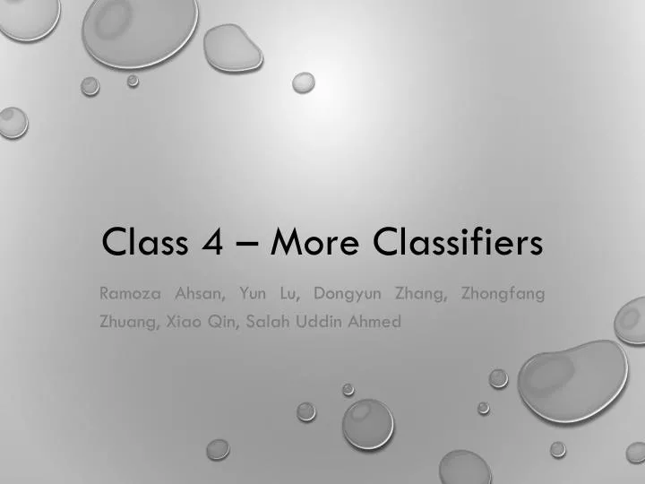 class 4 more classifiers
