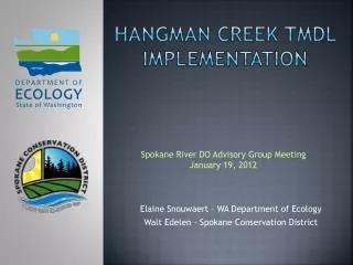 Hangman Creek TMDL Implementation