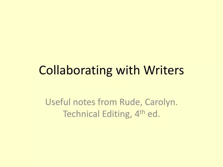 collaborating with writers