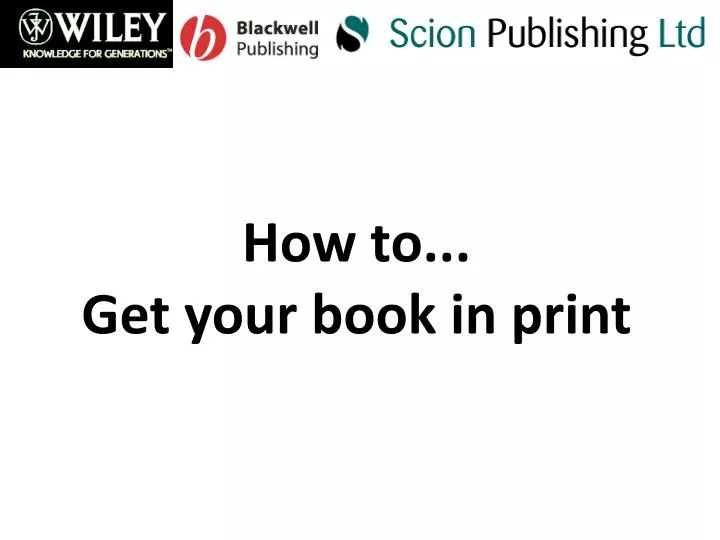 how to get your book in print