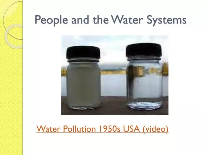 people and the water systems