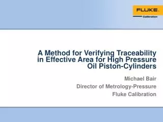 A Method for Verifying Traceability in Effective Area for High Pressure Oil Piston-Cylinders