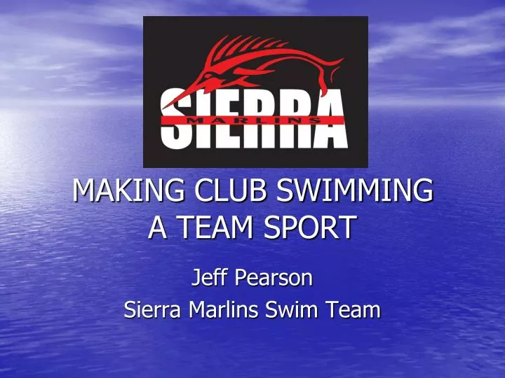 making club swimming a team sport