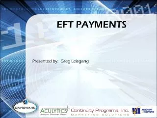 EFT PAYMENTS