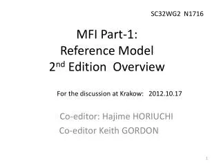 MFI Part-1: Reference Model 2 nd Edition Overview