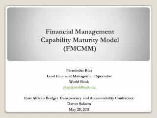 Financial Management Capability Maturity Model (FMCMM)