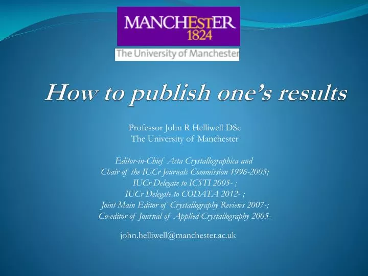 how to publish one s results