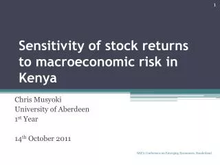 Sensitivity of stock returns to macroeconomic risk in Kenya