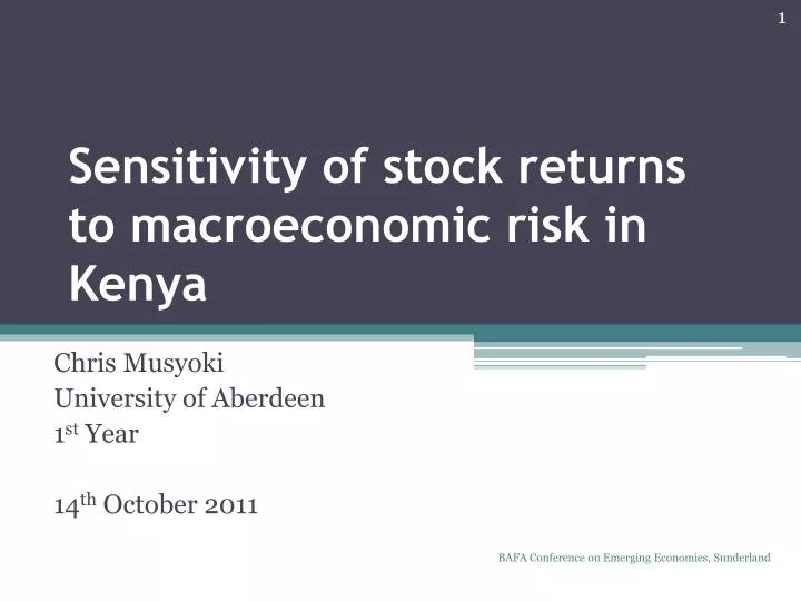 sensitivity of stock returns to macroeconomic risk in kenya