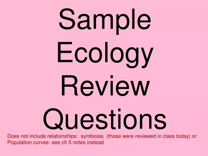 sample ecology review questions