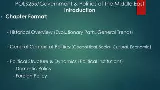 POLS255/Government &amp; Politics of the Middle East Introduction