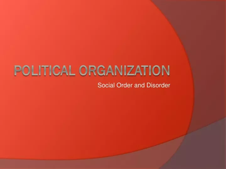 social order and disorder
