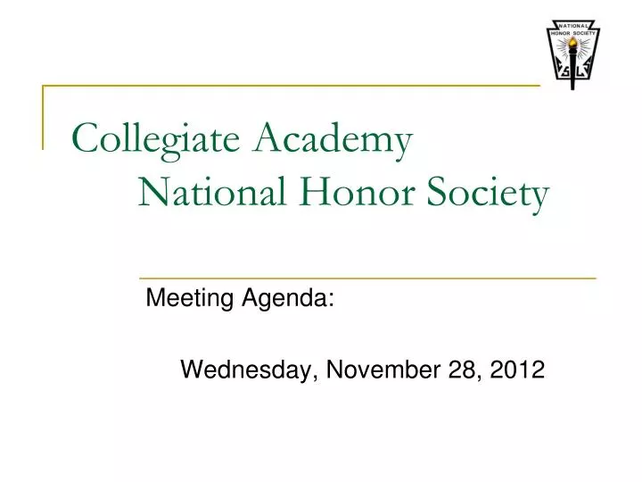 collegiate academy national honor society