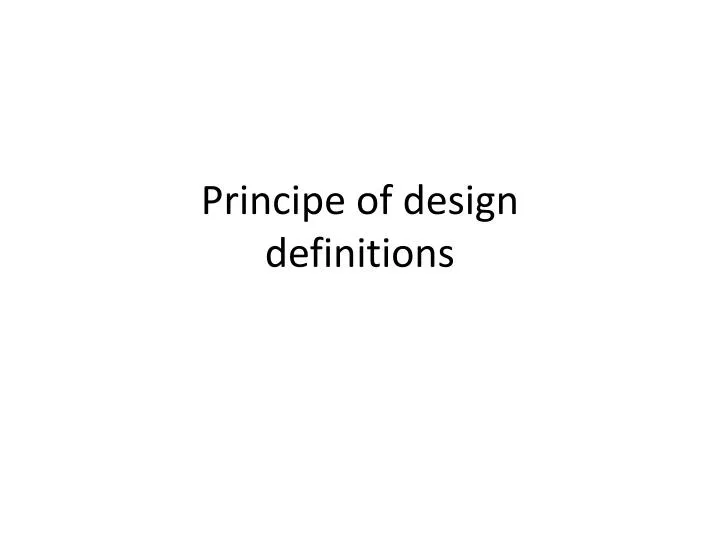 principe of design definitions