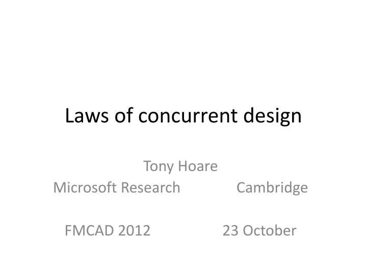 laws of concurrent design