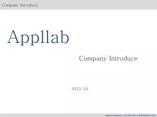 Appllab Company Introduce