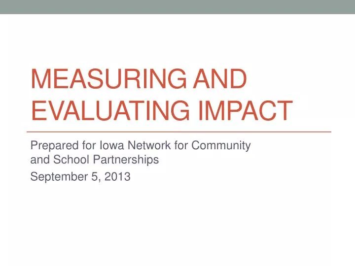 measuring and evaluating impact