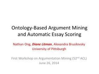 Ontology-Based Argument Mining and Automatic Essay Scoring