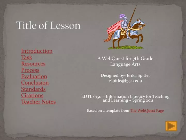 title of lesson
