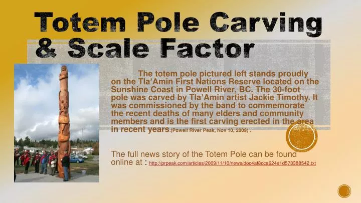 totem pole carving scale factor