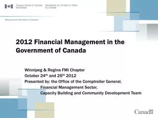 2012 Financial Management in the Government of Canada