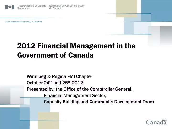 2012 financial management in the government of canada