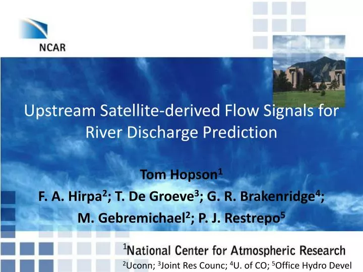 upstream satellite derived flow signals for river discharge prediction