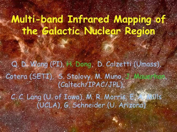 multi band infrared mapping of the galactic nuclear region