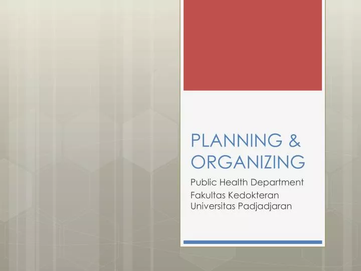 planning organizing