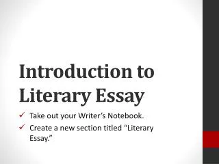 Introduction to Literary Essay