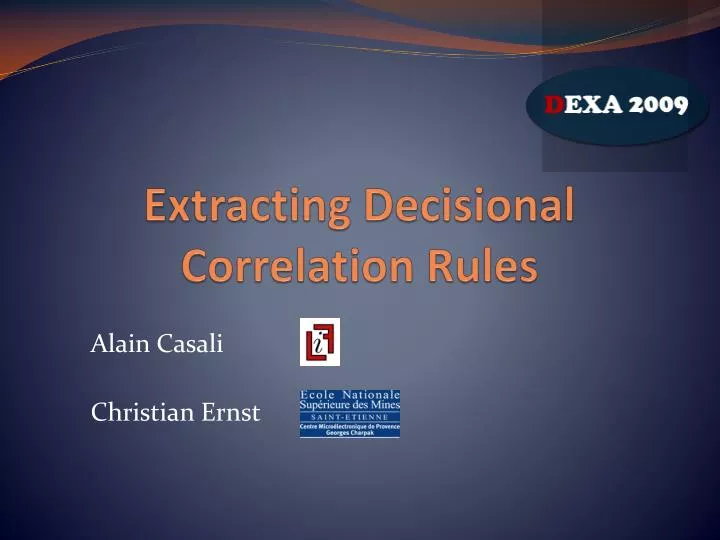 extracting decisional correlation rules