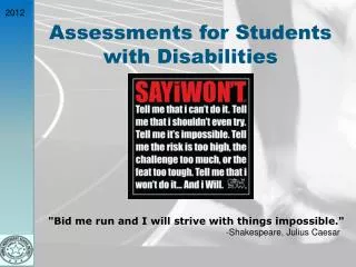 Assessments for Students with Disabilities