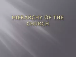 Hierarchy of the Church