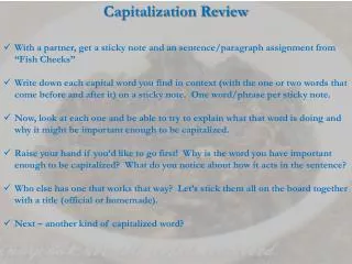 Capitalization Review