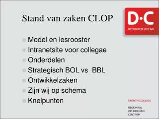 stand van zaken clop