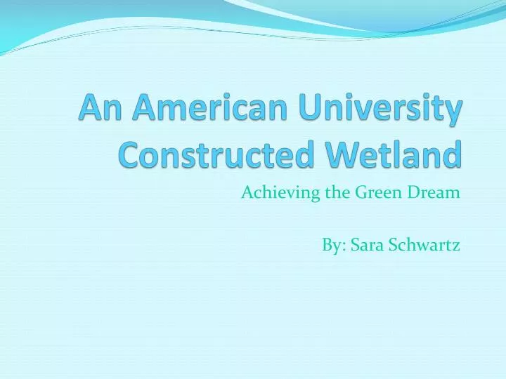 an american university constructed wetland