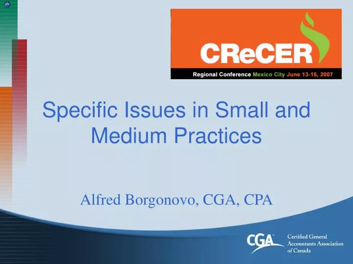 specific issues in small and medium practices