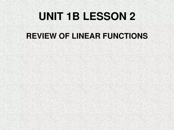unit 1b lesson 2
