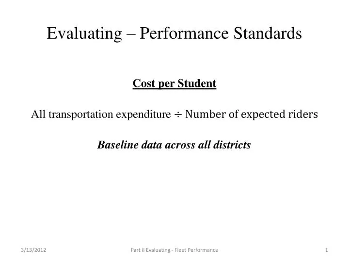 evaluating performance standards