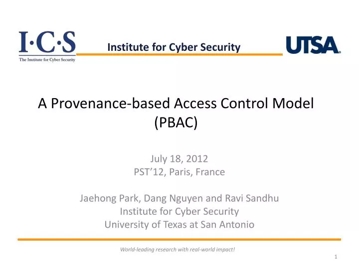 a provenance based access control model pbac